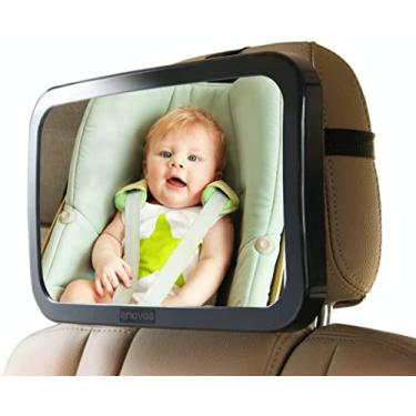 Imagem de Hlily Espelho de carro de bebê Espelho de banco traseiro mais estável com acabamento fosco premium-material PMMA super claro Espelho seguro, seguro e inquebrável, preto
