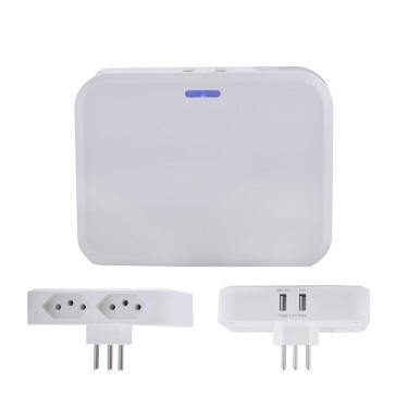 Imagem de Adaptador Multiplug 2 Saídas Ac E Carregador Dc 2 Portas Usb