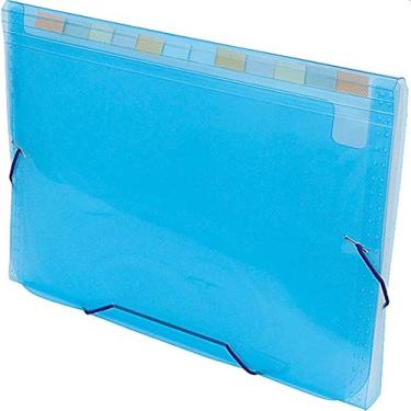 Imagem de Pasta Sanfonada Plastica 12 Divisoes Azul - 8295