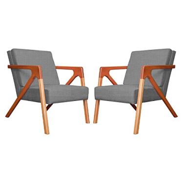 Imagem de Kit 02 Poltronas Decorativas Monalisa para Sala Linho Cores - DS Estofados