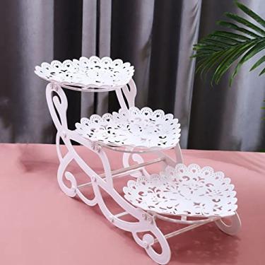 Imagem de Estilo europeu de três camadas de fruteira sala de estar multi-camada família bolo de frutas secas e prato de sobremesa de doces, D, três camadas