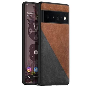 Imagem de XD Designs Capa de couro para Google Pixel 6/6 Pro, capa de telefone macia emborrachada TPU fina capa protetora confortável aderência, resistente a arranhões e impressões digitais, marrom, 6 6,4 polegadas