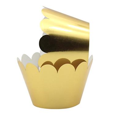 Imagem de KPOSIYA Conjunto de 100 copos artísticos de bolo para assar filigrana, vinheira, corte a laser, forro, forro, forro, forro, forro, forro, forro, forro, forro, forro, muffin, para decoração de festa de