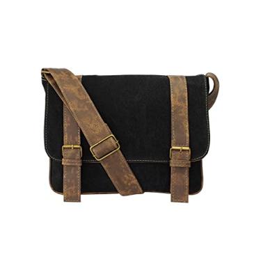 Imagem de Lenna's Pasta Mini Carteiro Vintage Transversal de Lona LE06 Preta