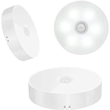 Imagem de Luminárias Led Sem Fio Com Sensor Presença Usb Recarregáveis - Acende Quando Passa Próximo A Ela - Branco Frio (3 Unidade)