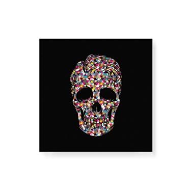Imagem de Arte Maníacos Quadro Decorativo em Tela Canvas Caveira Triangulos - 50x50cm