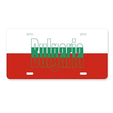Imagem de DIYthinker Placa de carro com nome da bandeira da Bulgária em aço inoxidável para decoração de carro