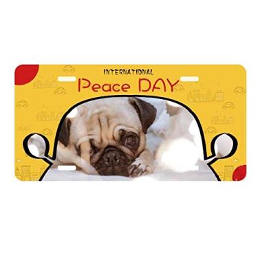 Imagem de DIYthinker Bulldog Pet Animal Lonely Placa Placa de Carro Decoração Dia da Paz