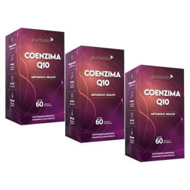 Imagem de Kit 3 Coenzima Q10 100Mg Coq10 Metabolic Health 60 Cápsulas - Puravida