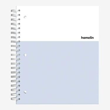 Imagem de Hamelin, Caderno/diário pautado universitário, 21,5 x 28 cm, espiral encadernado, capa dura, caderno de 1 matéria, 75 folhas/150 páginas branco gelo
