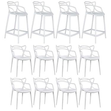 Imagem de Loft7, Kit 8 cadeiras + 4 banquetas médias Masters Allegra