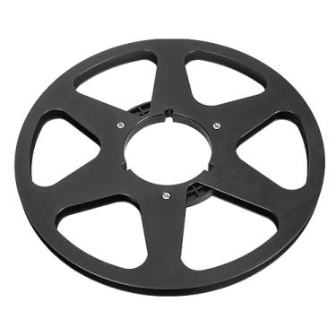 Imagem de Carretel de Fita Vazio de 1/4 de 10,5 Polegadas de Liga de Alumínio Universal Com 6 Furos para Registro de Carretel para Toca-fitas de Bobina a Bobina (Preto)