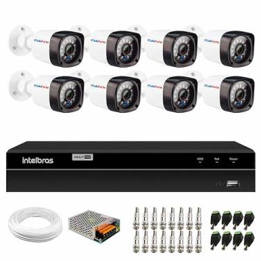 Imagem de Kit 8 Câmeras de Segurança Full HD 1080p 2MP Bullet 20 Metros Infravermelho Tudo Forte + DVR Intelbras MHDX 1208 8 Canais