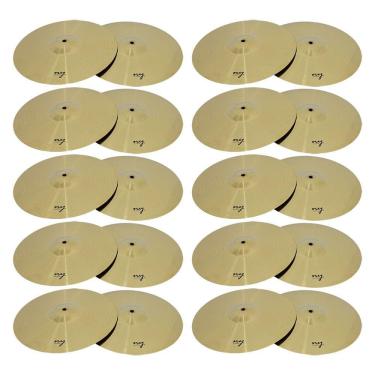 Imagem de Kit 10 Pares de Pratos de Bateria Chimbal 14" Liga de Aço New York