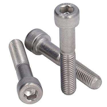 Imagem de Vomeko 10 peças de parafusos hexagonais de máquinas industriais de aço inoxidável A2-70 M10 - tampa de cabeça cilíndrica, parafusos hexagonais de meio dente (M10*60)