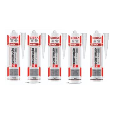 Imagem de 5 Cola Selante Adesivo Cibra Flex Pu Construção 400Gr Cinza