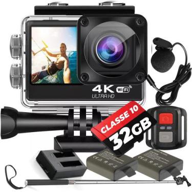 Imagem de Kit Câmera De Ação S60 4K Microfone Externo Estabilizador Eis Sport +
