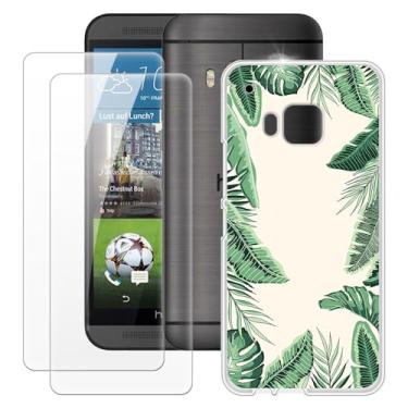 Imagem de MILEGOO Capa HTC One M9 + 2 peças protetoras de tela de vidro temperado, capa de TPU de silicone macio para HTC M9 (5 polegadas)