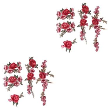 Imagem de Operitacx 10 Pcs remendos costura Fácil usar Remendando roupas decoração rosa jeans vermelhos remendos roupas patches desenhos animados alta qualidade aplique par flores