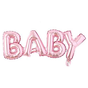 Imagem de Boy girl connection Letter foil balloons children party decoration birthday party balloons inflatable Helium Balloon baby shower (Pink Baby)