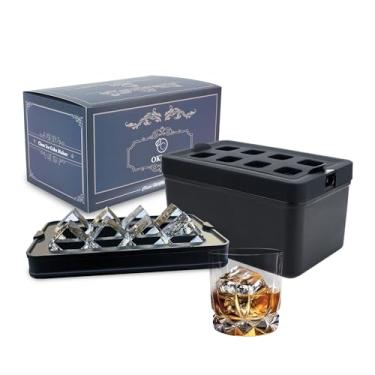 Imagem de Forma de bandeja transparente para cubos de gelo, 4 cm, molde de silicone transparente com 8 cavidades para uísque e coquetéis