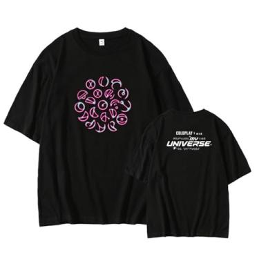 Imagem de Camiseta My Universe Merch estampada K-pop Support Star Style Camiseta algodão gola redonda manga curta, Preto, 3G
