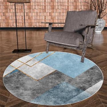 Imagem de Tapete redondo cinza para sala de estar, tamanho grande, antiderrapante, decoração de quarto infantil, cadeira suspensa, fiapos yx17, grátis 11,80cm, 31.4 pol.