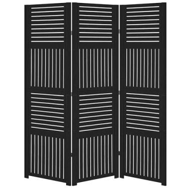 Imagem de Biombo Pintado Divisoria Separador de Ambiente MDF Preto ou Branco (Preto, 3 Horizontal Vertical)