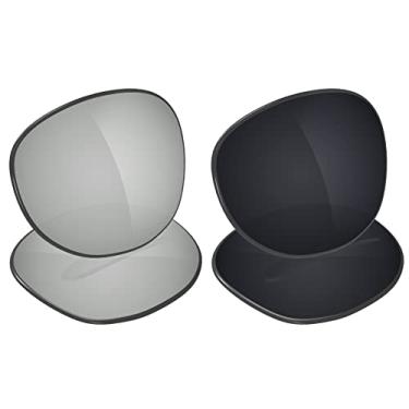 Imagem de Galvanic Lentes de reposição para óculos de sol Ray-Ban Wayfarer RB2132 52 mm - cromado + preto polarizado - Pacote combo