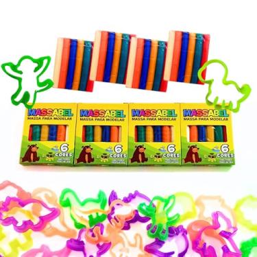 Imagem de 60 Cortador Forminha Molde + 30 Massinha de Modelar 6 cores Lembrancinha de Aniversario Prenda Infantil Oferta