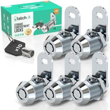 Imagem de LATCH.IT Fechaduras de armazenamento para trailers de 7/20.3 cm | Pacote com 5 fechaduras de compartimento para trailers | Trava de câmera utilitária | Trava de trailer 100% metal para porta de