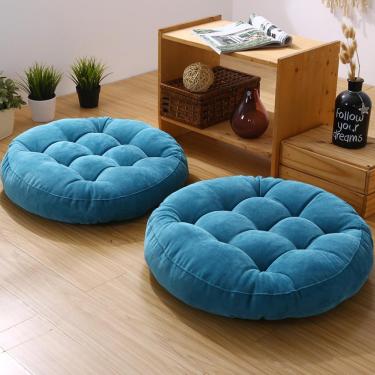 Imagem de Almofada de assento para cadeira de jantar Almofada para cadeira de cozinha de jardim Almofadas de cadeira de veludo Almofada de assento tufada grossa Almofada de chão extra grande Almofada