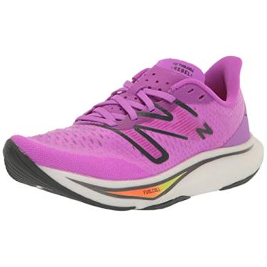 Imagem de New Balance FuelCell Rebel V3 Tênis de corrida feminino, Rosa cósmico/Blacktop/Neon Dragonfly, 6 Wide