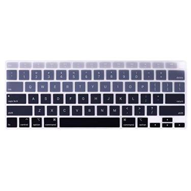 Imagem de HRH Capa ultrafina de silicone para teclado MacBook Air 13 polegadas 2020 com Touch ID (MÓDLO A2179 e A2337 M1 Chip, layout dos EUA) Protetor de acessórios de teclado - cinza ombré