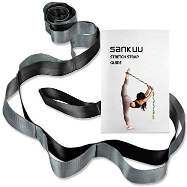 Imagem de (Black) - SANKUU Yoga Strap, Multi-Loop Strap, 12 Loops Yoga Stretch Strap, Nonelastic Stretch Strap for Physical Therapy, Pilates, Dance and Gymnastics with Carry Bag