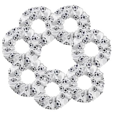 Imagem de 7 peças de cabelo de futebol brilhante Scrunchies Uniformes de futebol Scrunchie desempenho escolar/esportes/prática/festa/ginástica Scrunchie suporte de rabo de cavalo para meninas cosplay show