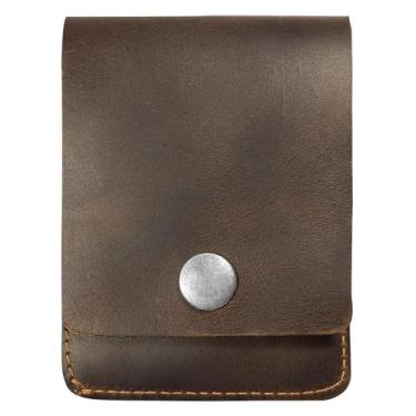 Imagem de Hide & Drink, Carteira vertical com bolso frontal com compartimento para cartão, armazenamento compacto para notas, porta-cartões, couro de flor integral, feita à mão, Marrom bourbon, Small, Clássico