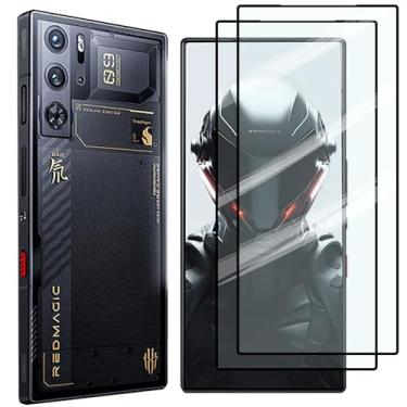 Imagem de Guizzcg Pacote com 2 protetores de tela para ZTE Nubia Red Magic 9 Pro / 9 Pro+ / 9S Pro / 9S Pro+ / 8 Pro / 8 Pro+ / 8S Pro / 8S Pro+, 2 Películas de Vidro Temperado,Compatível com Capas, Resistente a Arranhões, Preto