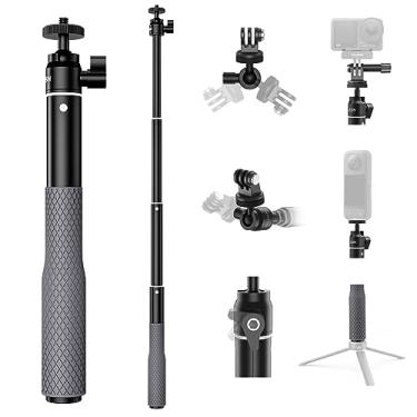 Imagem de TELESIN Bastão de selfie impermeável 360° 65,4 cm com alça de mão para mergulho subaquático monopé para GoPro Max 12 11 10 9 8 7 Insta360 X3 GO3 Ace Pro DJI Action 5 Pro 4/3 Osmo Pocket 3