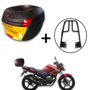 Imagem de Baú Bauleto 34 Litros  + Bagageiro Fazer 150 2014+ - AWA, dourado