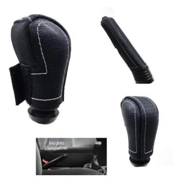 Imagem de Kit Capa Couro Câmbio Manual e Alavanca Freio de Mão Renault Captur Sa