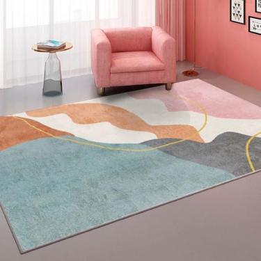 Imagem de Tapetes para sala de estar, tapete rosa para cabeceira de quarto, tapete leve de luxo para área grande, sofá, cadeira, carpete lateral, flanela 6.200 x 300 cm 78,7 x 118 pol.