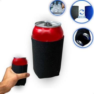 Imagem de 5 Porta Lata 350ml Em Neoprene Preto Viagem Cerveja Térmico - Reflex, 