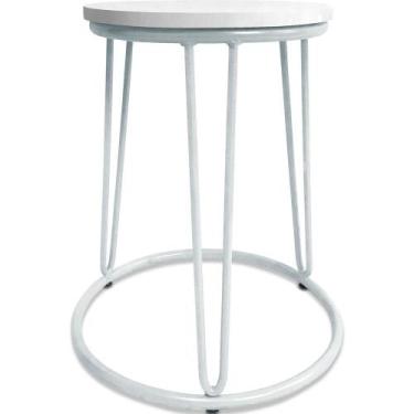 Imagem de Banco Banqueta Baixa Industrial Dinamarca Em Aço Balcão Bar Cozinha Br