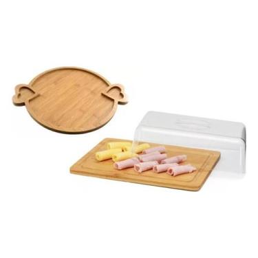 Imagem de Kit Petisqueira Coração Com 3 Divisórias + Porta-Frios - Kadê