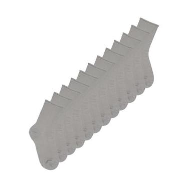 Imagem de Kit 12 Pares de Meias sem Punho Cano Médio Lupo 4421-001, Cinza