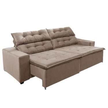Imagem de Sofá Concept 2 metros Retrátil e reclinável com Molas Suede Ligth Cast