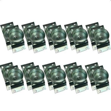 Imagem de Kit 20 Chapinha Chapa Base pés Palito Inclinada com Tubo Metal Zincado