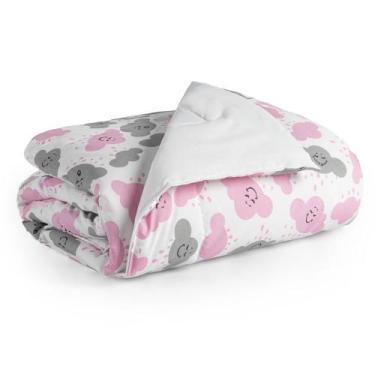 Imagem de Edredom Rosa Infantil 100% Algodão Mini Cama Nuvem Moderno - ENTROU CO
