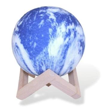 Imagem de Luminária Lua Cheia 3D Abajur Touch 15Cm Cores Touch Lua - Markelk